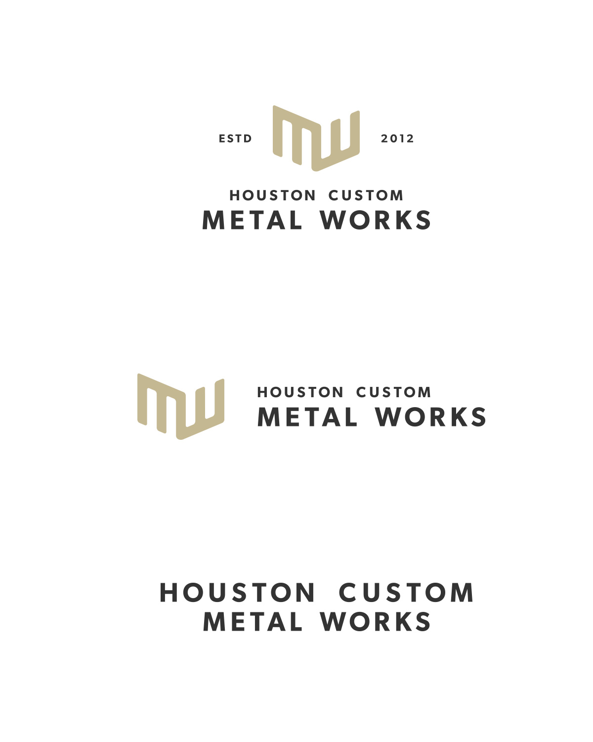 Houston Custom Metal Works Logo Variations